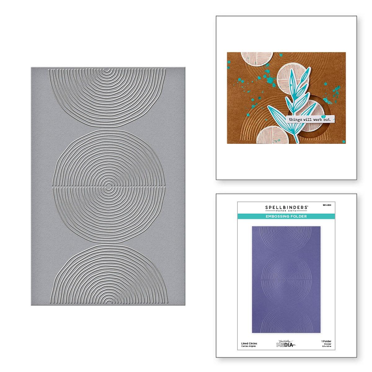 Spellbinders Lined Circles Embossing Folder by Dina Wakley - CraftSource Market: Craft Supplies & Kits Spellbinders > Embossing > Floral > Craft Embossing Folder