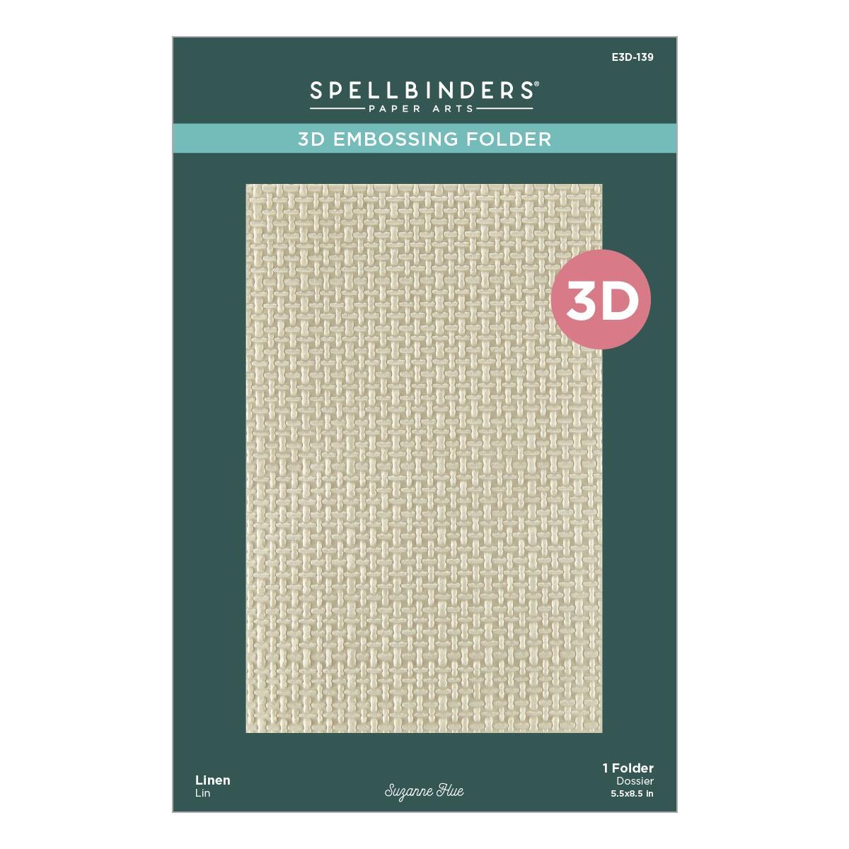 Spellbinders Linen 3D Embossing Folder by Suzanne Hue - CraftSource Market: Craft Supplies & Kits Spellbinders > Embossing > General > Craft Embossing Folder