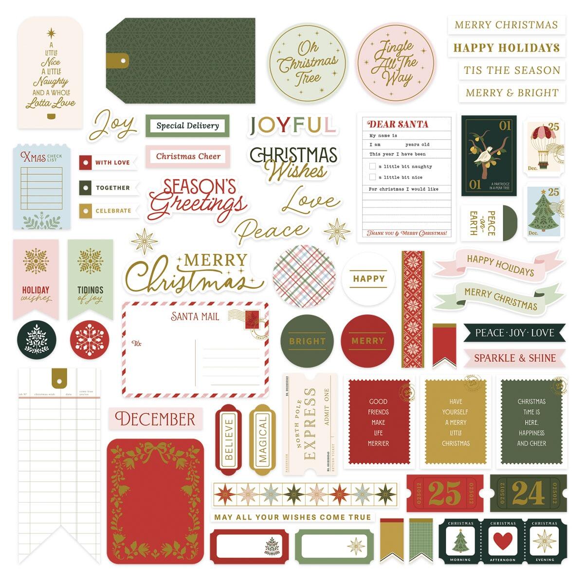 Spellbinders Merry Moments Die Cut Sentiments - CraftSource Market: Craft Supplies & Kits Spellbinders > Embellishments > Christmas > Craft Embellishments