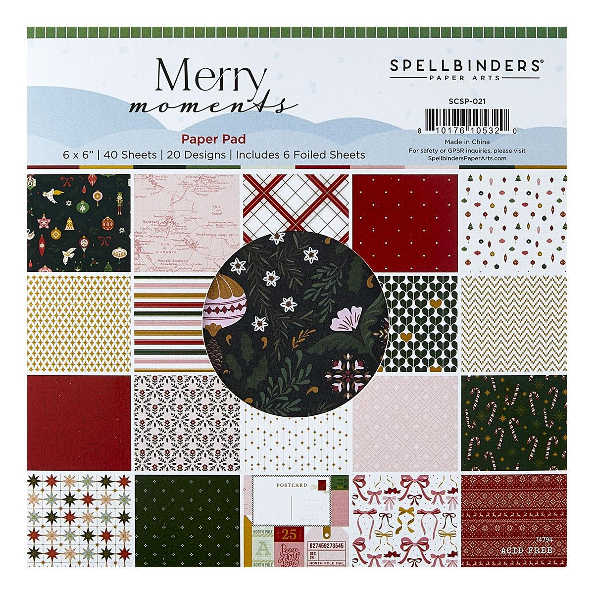 Spellbinders Merry Moments Paper Pad - CraftSource Market: Craft Supplies & Kits Spellbinders > Paper & Card > Christmas > Craft Paper Pack