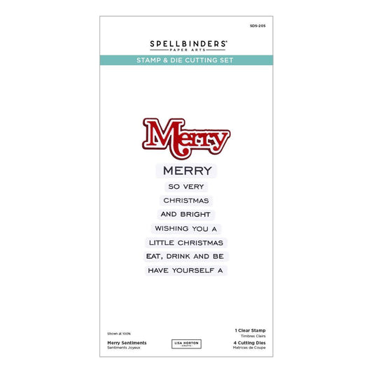 Spellbinders Merry Sentiments Clear Stamp & Die Set - CraftSource Market: Craft Supplies & Kits Spellbinders > Stamps > Christmas > Craft Stamp Set