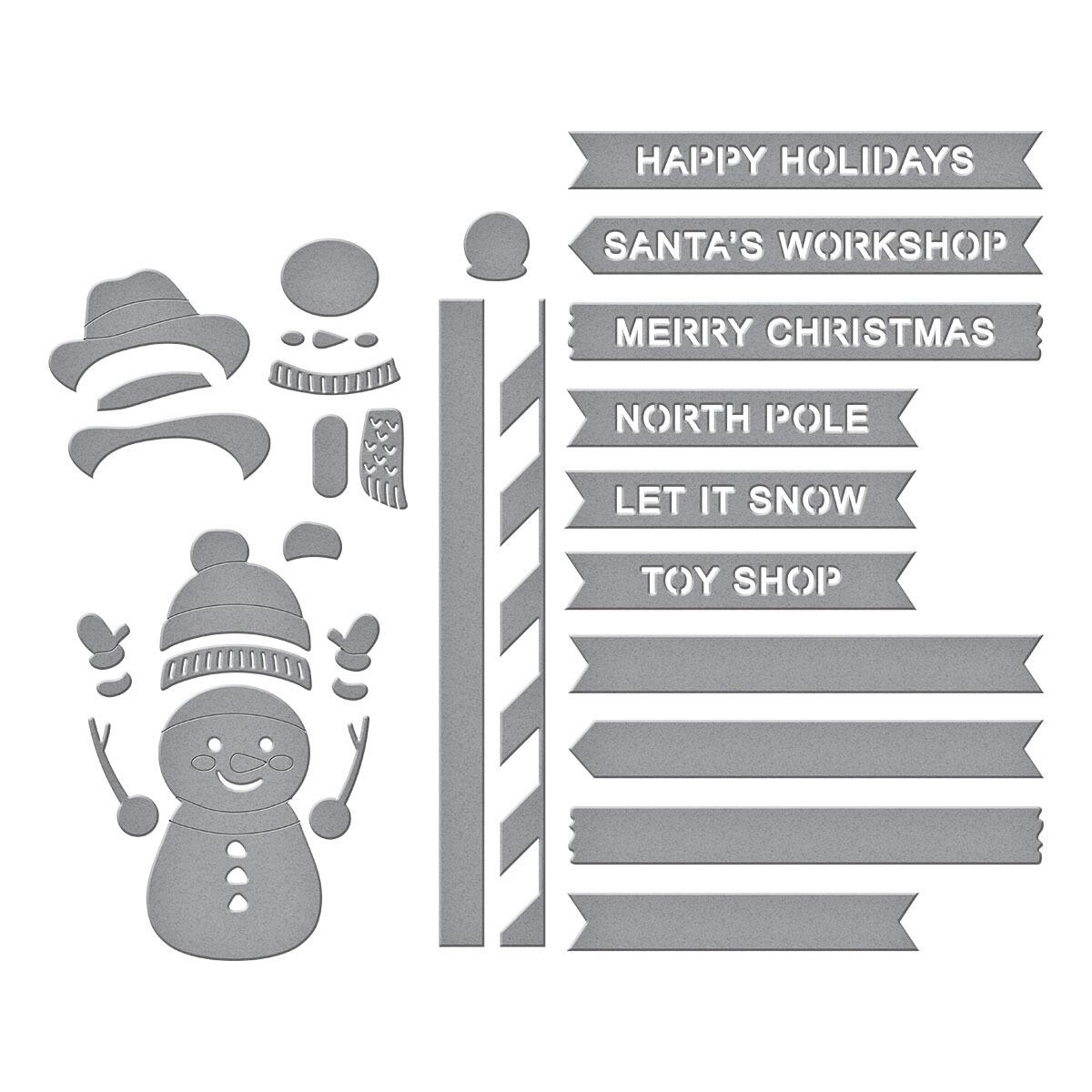 Spellbinders North Pole Sentiments Die Set - CraftSource Market: Craft Supplies & Kits Spellbinders > Dies > Christmas > Craft Die Set