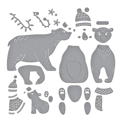 Spellbinders Polar Bear Pals Die Set - CraftSource Market: Craft Supplies & Kits Spellbinders > Dies > Christmas > Craft Die Set