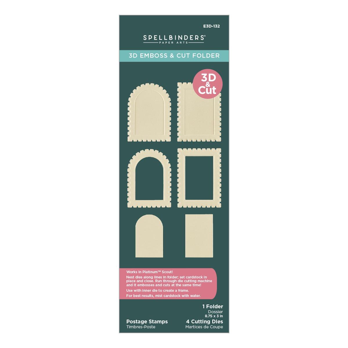 Spellbinders Postage Stamps 3D Emboss and Cut Folder Embossing Folder - CraftSource Market: Craft Supplies & Kits Spellbinders > Embossing > Christmas > Craft Embossing Folder