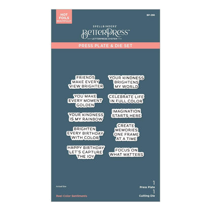 Spellbinders Reel Colour Sentiments BetterPress Plate & Die Set - CraftSource Market: Craft Supplies & Kits Spellbinders > Bundles > General > Craft Bundle
