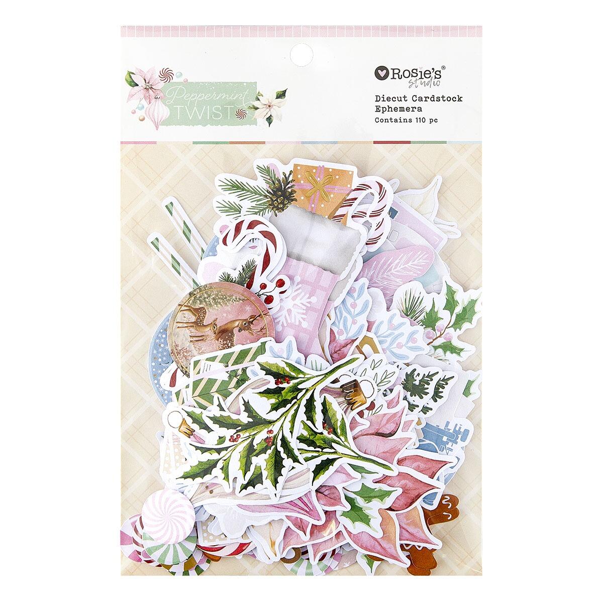 Spellbinders Rosie's Studio Peppermint Twist Cardstock Diecut Ephemera - CraftSource Market: Craft Supplies & Kits Spellbinders > Embellishments > Christmas > Craft Embellishments