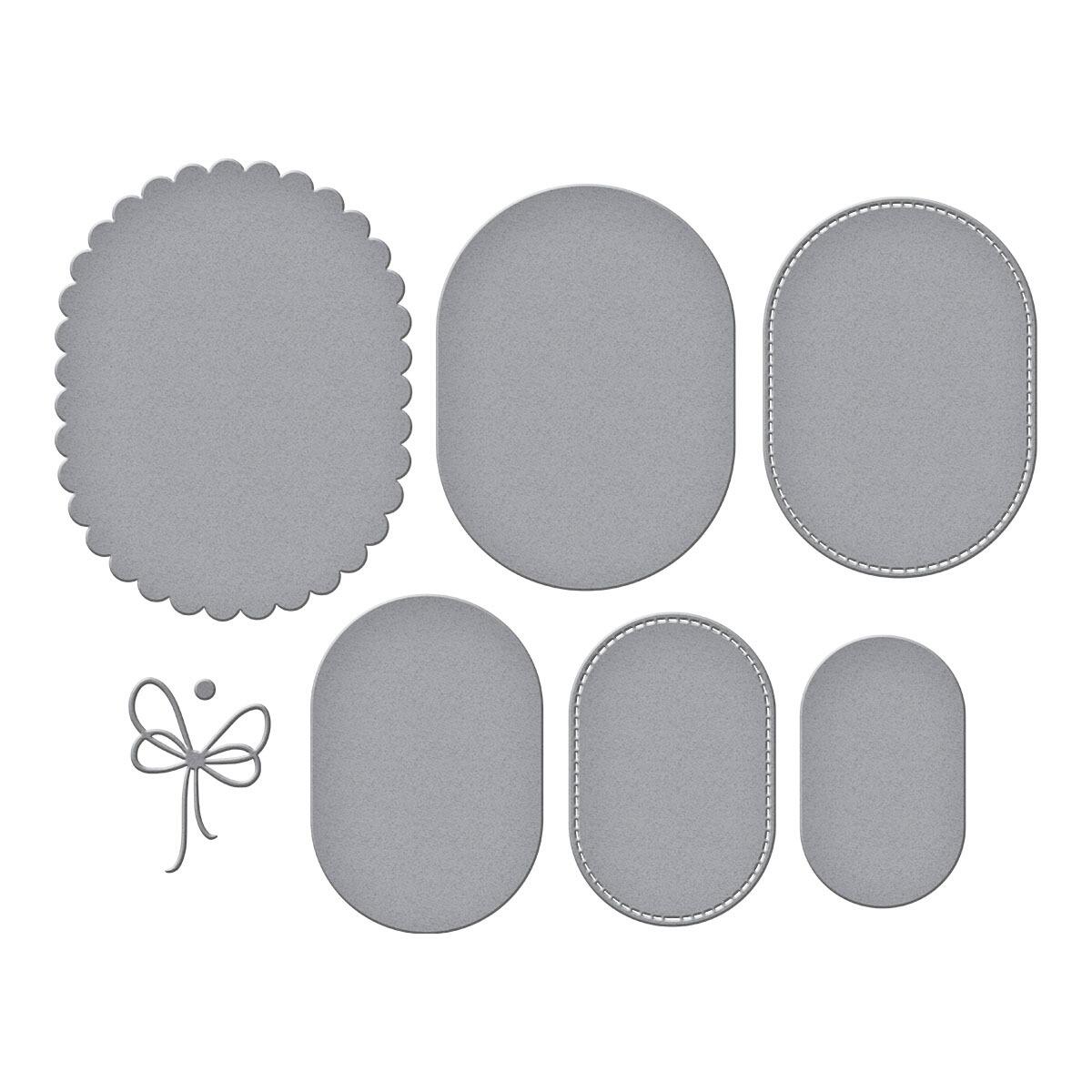 Spellbinders Scallop and Stitched Edge Ovals Die Set - CraftSource Market: Craft Supplies & Kits Spellbinders > Dies > Floral > Craft Die Set