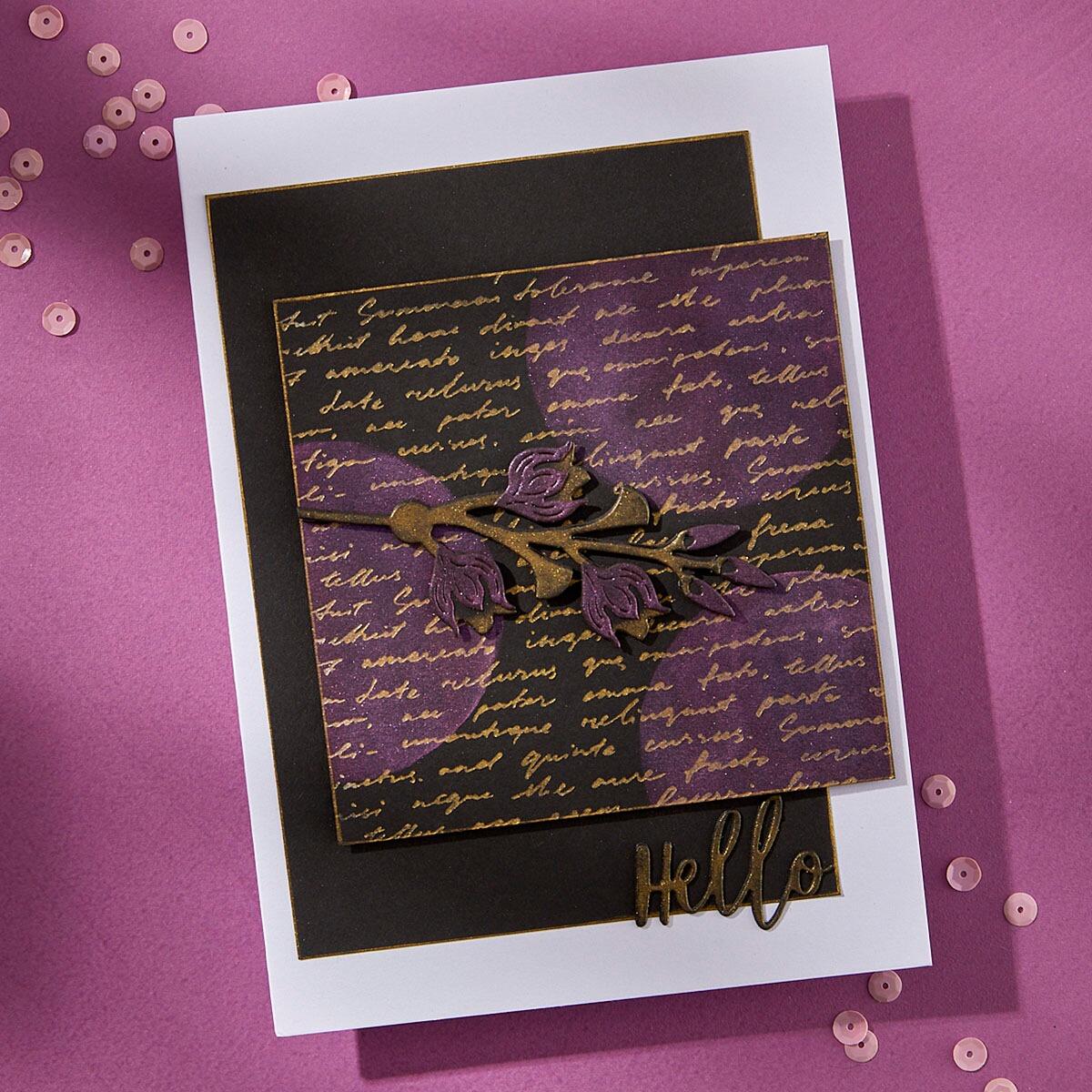 Spellbinders Script Text BetterPress Plate - CraftSource Market: Craft Supplies & Kits Spellbinders > Letterpress > Floral > Craft Press Plate