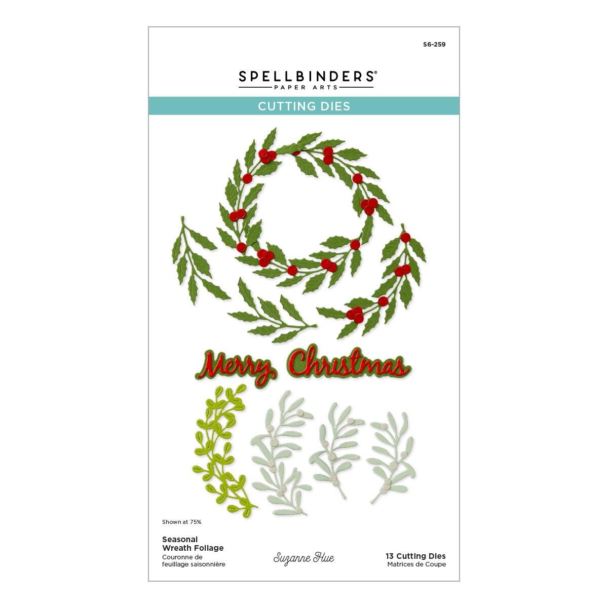 Spellbinders Seasonal Wreath Foliage Die Set - CraftSource Market: Craft Supplies & Kits Spellbinders > Dies > Christmas > Craft Die Set