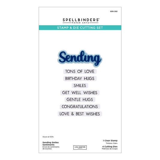 Spellbinders Sending Smiles Sentiments Clear Stamp & Die Set - CraftSource Market: Craft Supplies & Kits Spellbinders > Stamps > Birthday > Craft Stamp Set