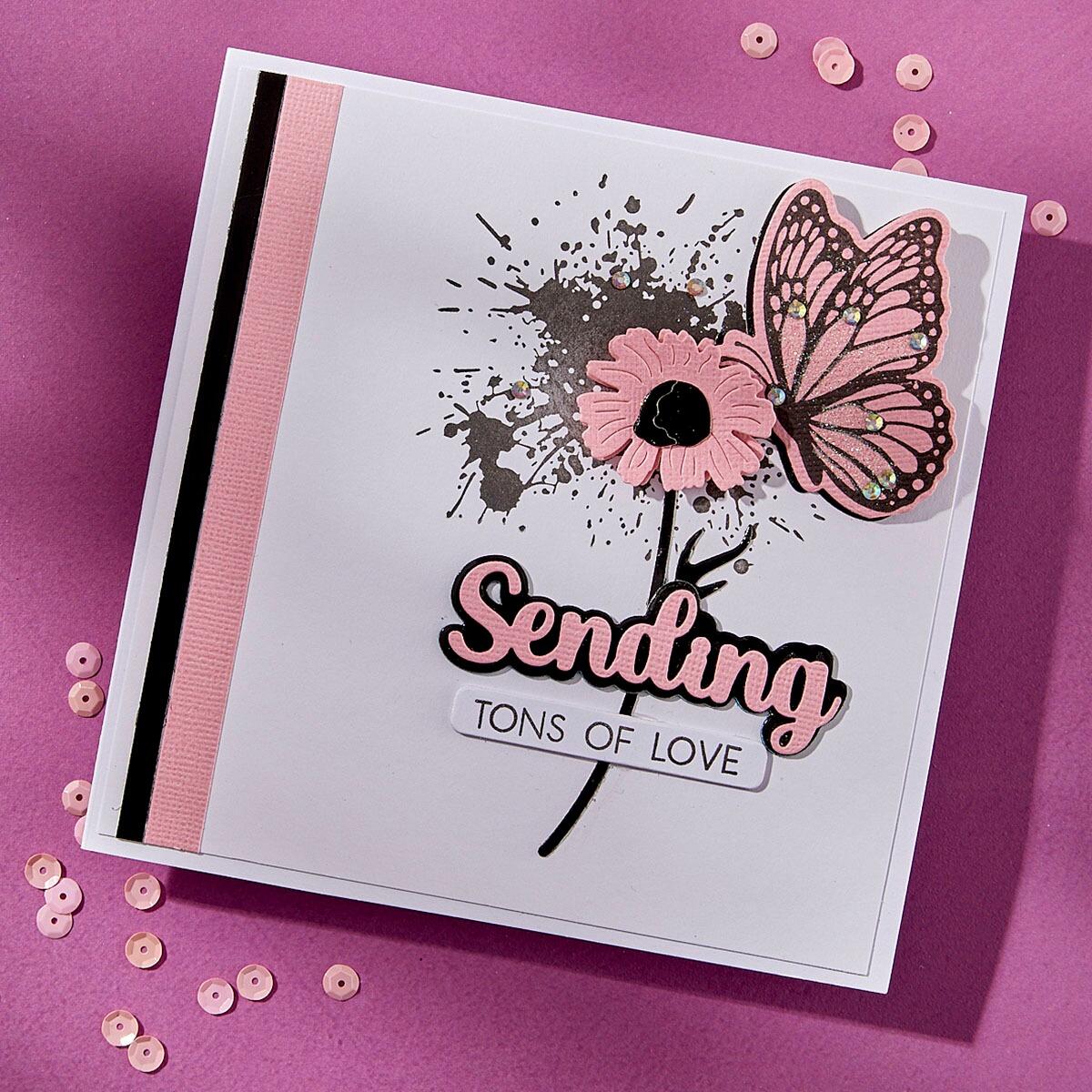 Spellbinders Sending Smiles Sentiments Clear Stamp & Die Set - CraftSource Market: Craft Supplies & Kits Spellbinders > Stamps > Birthday > Craft Stamp Set
