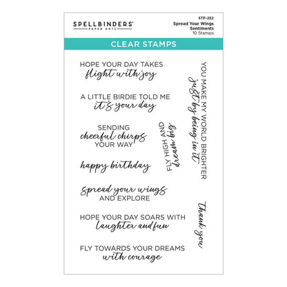 Spellbinders Spread Your Wings Sentiments Stamp Set - CraftSource Market: Craft Supplies & Kits Spellbinders > Kits > Birthday > Craft Kit