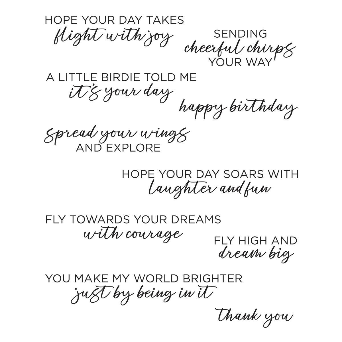 Spellbinders Spread Your Wings Sentiments Stamp Set - CraftSource Market: Craft Supplies & Kits Spellbinders > Kits > Birthday > Craft Kit