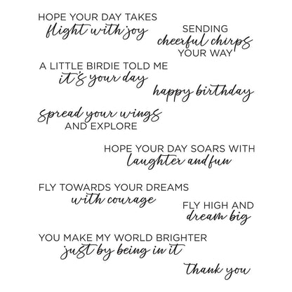 Spellbinders Spread Your Wings Sentiments Stamp Set - CraftSource Market: Craft Supplies & Kits Spellbinders > Kits > Birthday > Craft Kit