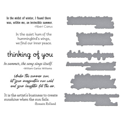 Spellbinders Summer Solstice Garden Sentiments BetterPress Plate & Die Set - CraftSource Market: Craft Supplies & Kits Spellbinders > Bundles > Summer > Craft Bundle