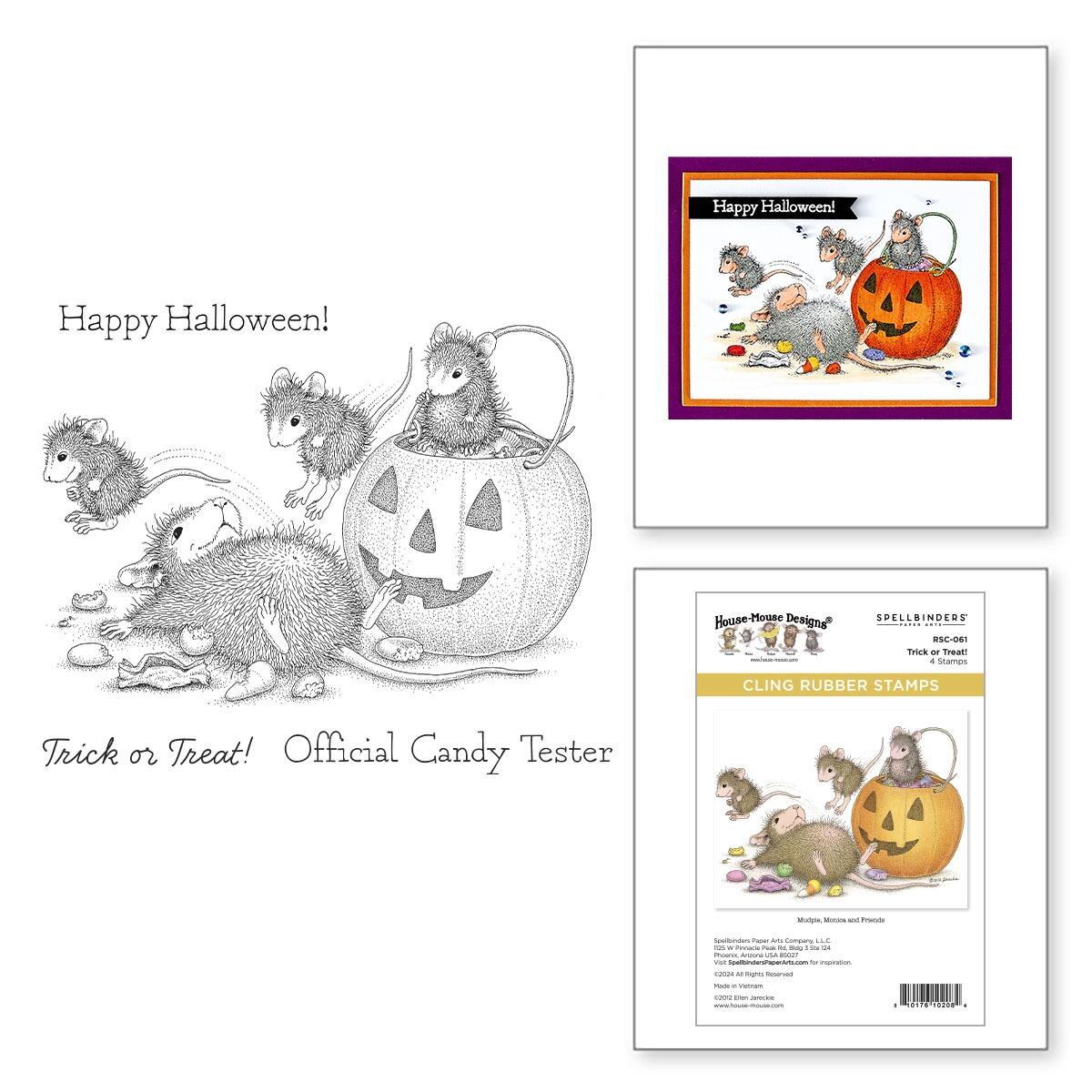 Spellbinders Trick or Treat! Cling Rubber Stamp Set - CraftSource Market: Craft Supplies & Kits Spellbinders > Stamps > Christmas > Craft Stamp Set