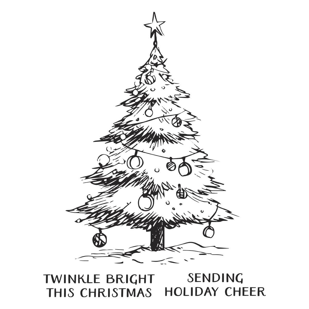 Spellbinders Twinkle Bright Tree Registration BetterPress Plates - CraftSource Market: Craft Supplies & Kits Spellbinders > Letterpress > Christmas > Craft Press Plate