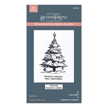 Spellbinders Twinkle Bright Tree Registration BetterPress Plates - CraftSource Market: Craft Supplies & Kits Spellbinders > Letterpress > Christmas > Craft Press Plate