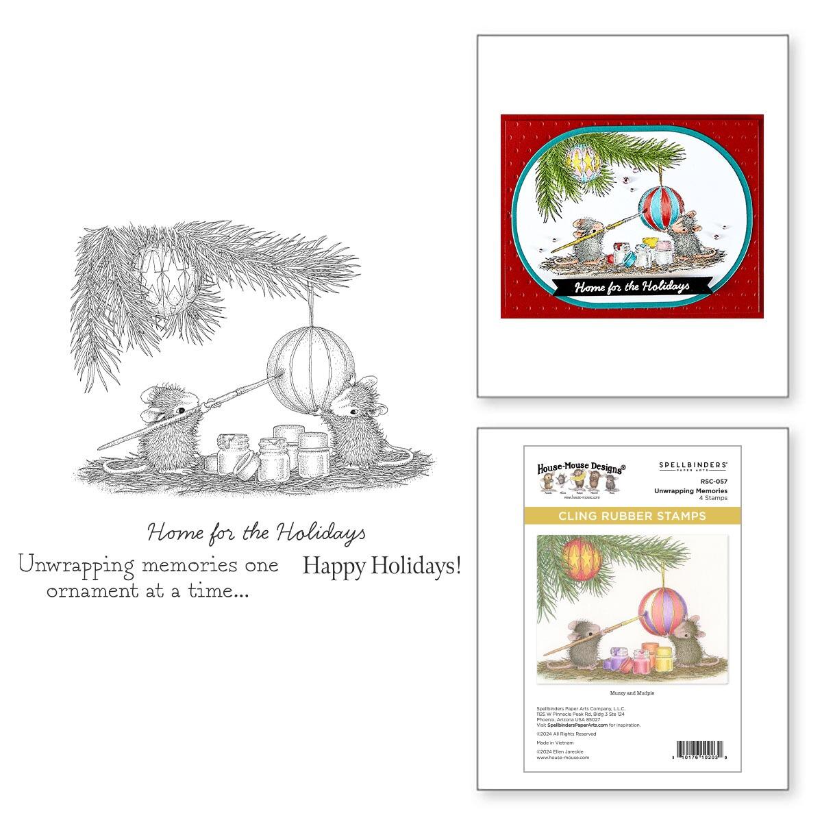 Spellbinders Unwrapping Memories Cling Rubber Stamp Set - CraftSource Market: Craft Supplies & Kits Spellbinders > Stamps > Christmas > Craft Stamp Set