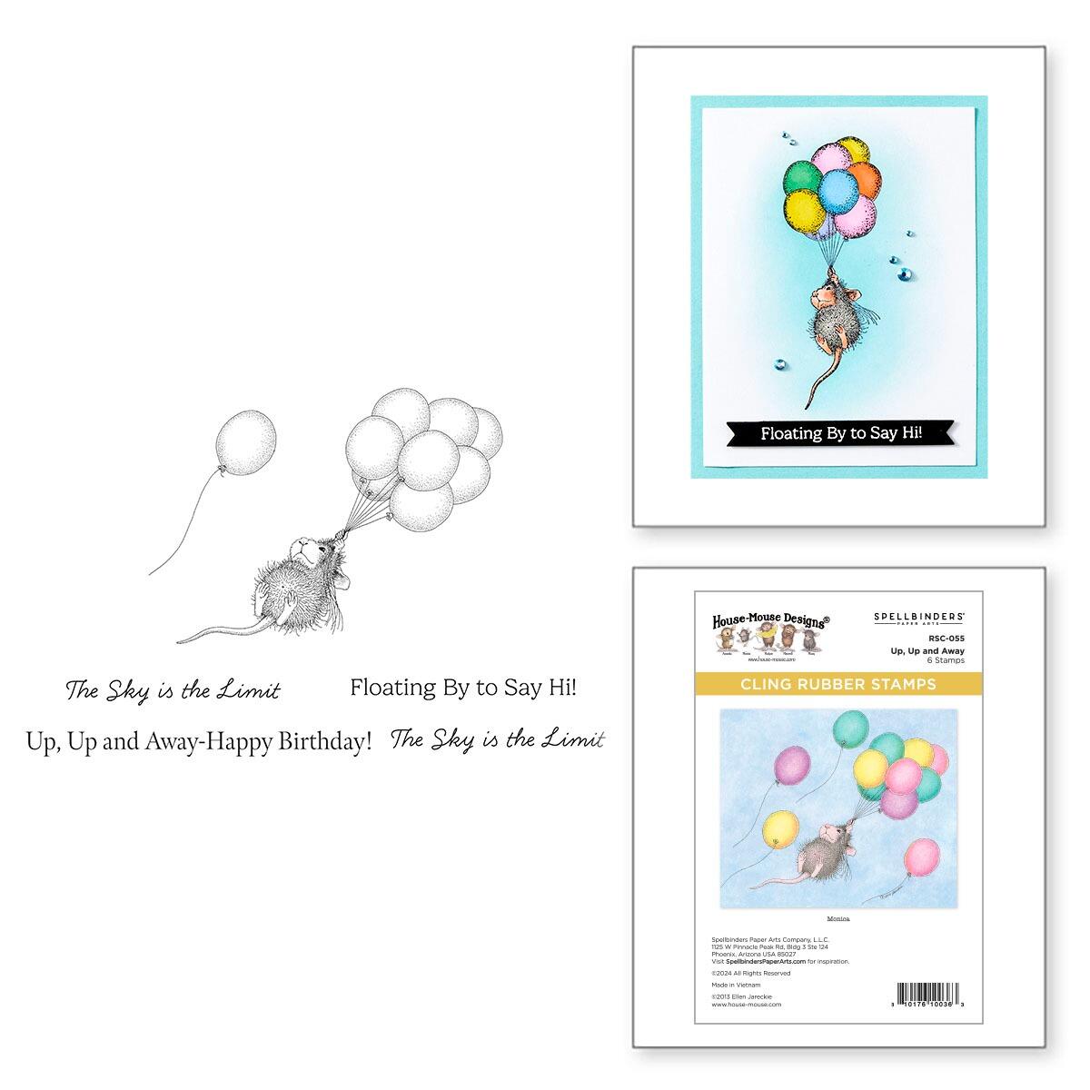 Spellbinders Up, Up and Away Cling Rubber Stamp Set - CraftSource Market: Craft Supplies & Kits Spellbinders > Stamps > Birthday > Craft Stamp Set
