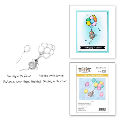 Spellbinders Up, Up and Away Cling Rubber Stamp Set - CraftSource Market: Craft Supplies & Kits Spellbinders > Stamps > Birthday > Craft Stamp Set