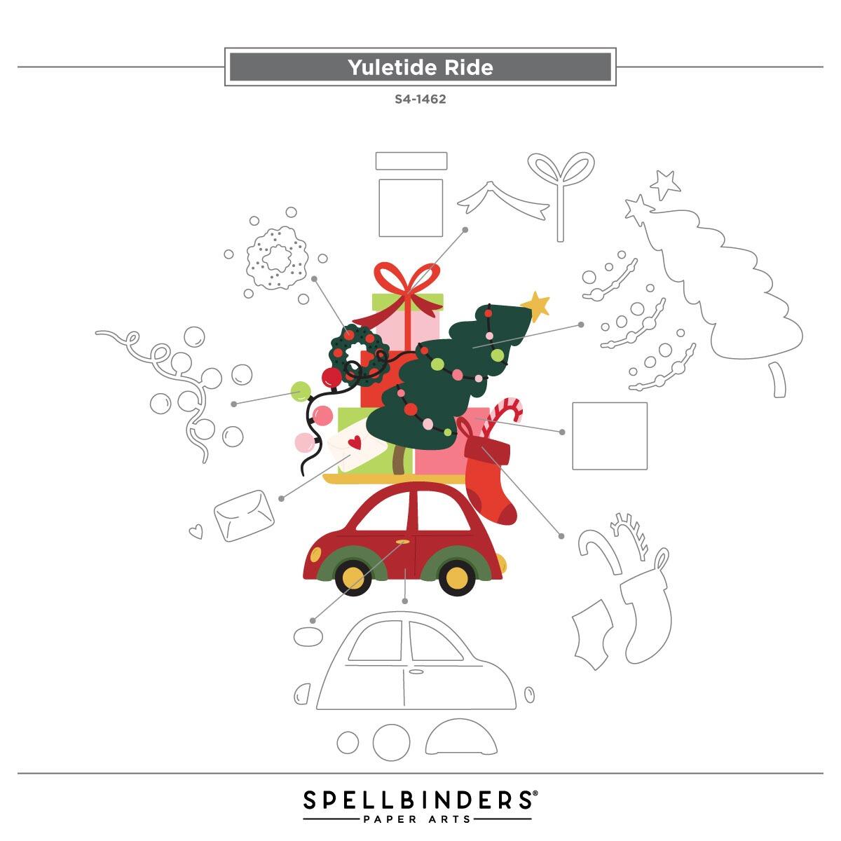 Spellbinders Yuletide Ride Die Set - CraftSource Market: Craft Supplies & Kits Spellbinders > Dies > Christmas > Craft Die Set