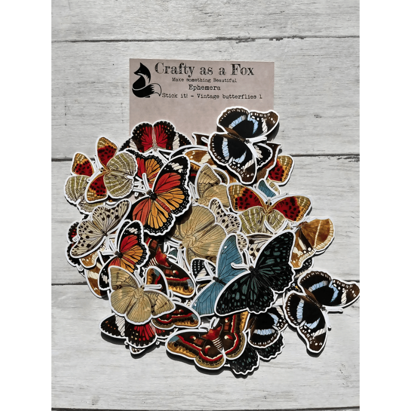 Stick - It: 48 Vintage Butterfly Laser - Cut Stickers - CraftSource Market: Craft Supplies & Kits Embellishments