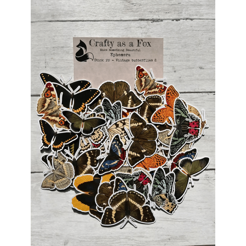 Stick It! - Vintage Butterflies 2 - 52 Pieces - CraftSource Market: Craft Supplies & Kits Embellishments