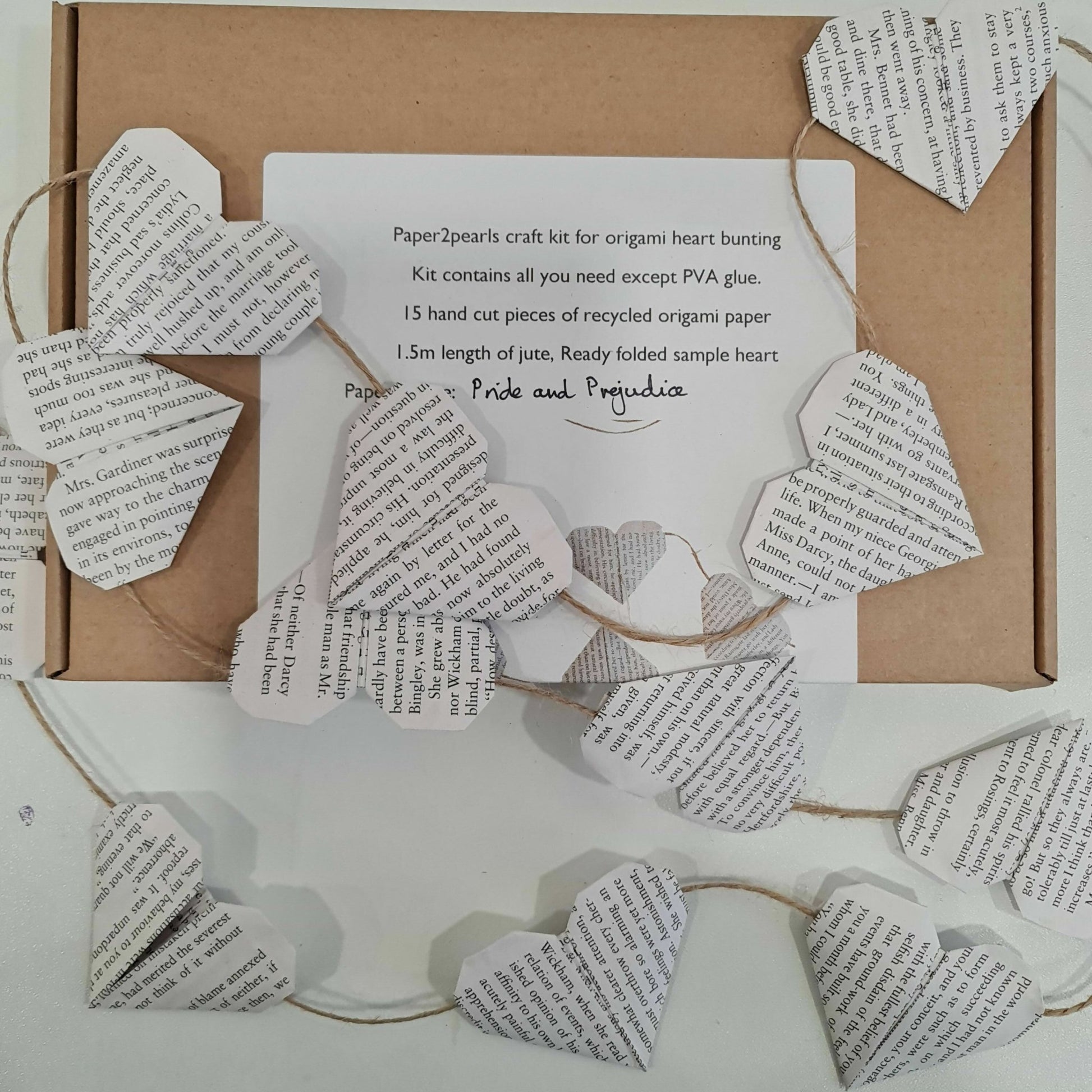 String of Recycled Paper Heart Bunting Kit - CraftSource Market: Craft Supplies & Kits Papercraft > Origami Kits > Beginner