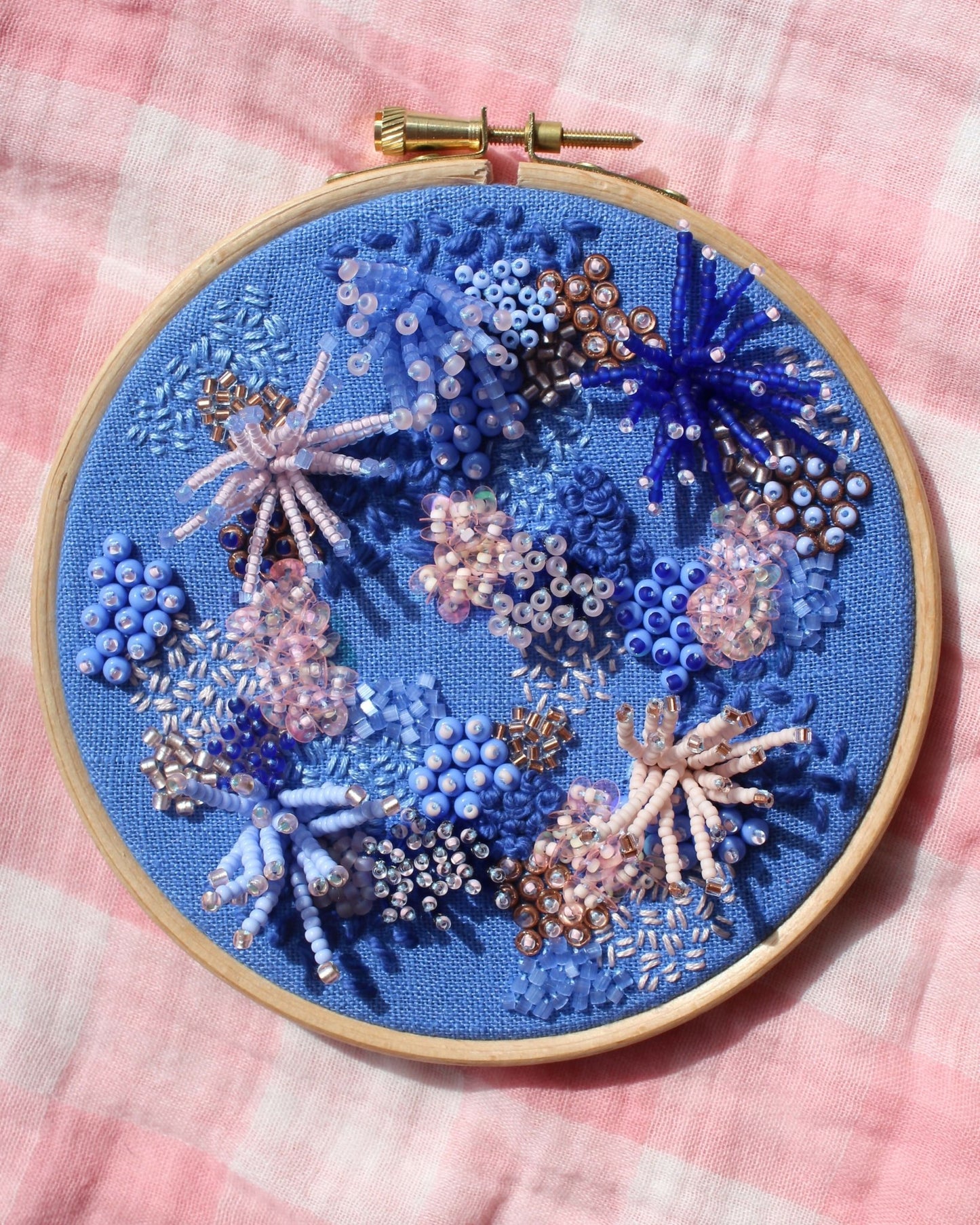 The Blue Beaded Embroidery Kit - CraftSource Market: Craft Supplies & Kits Beaded Embroidery