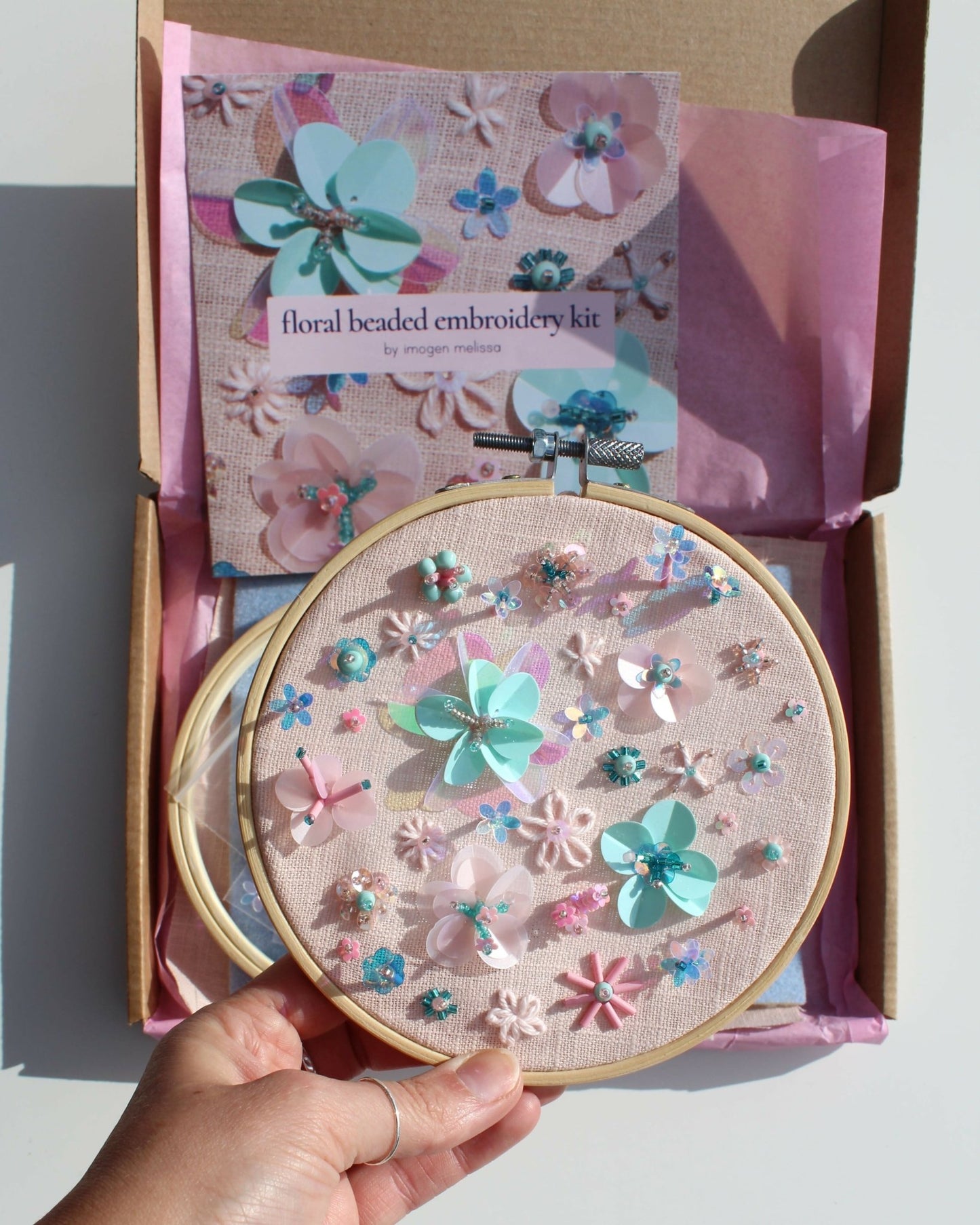 The Floral Beaded Embroidery Kit - CraftSource Market: Craft Supplies & Kits Beaded Embroidery