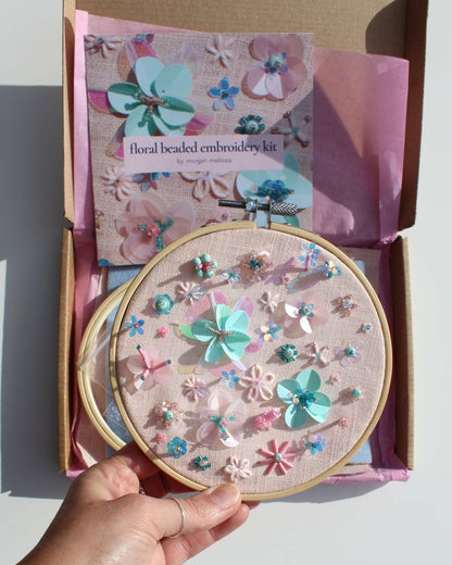 The Floral Beaded Embroidery Kit - CraftSource Market: Craft Supplies & Kits Beaded Embroidery