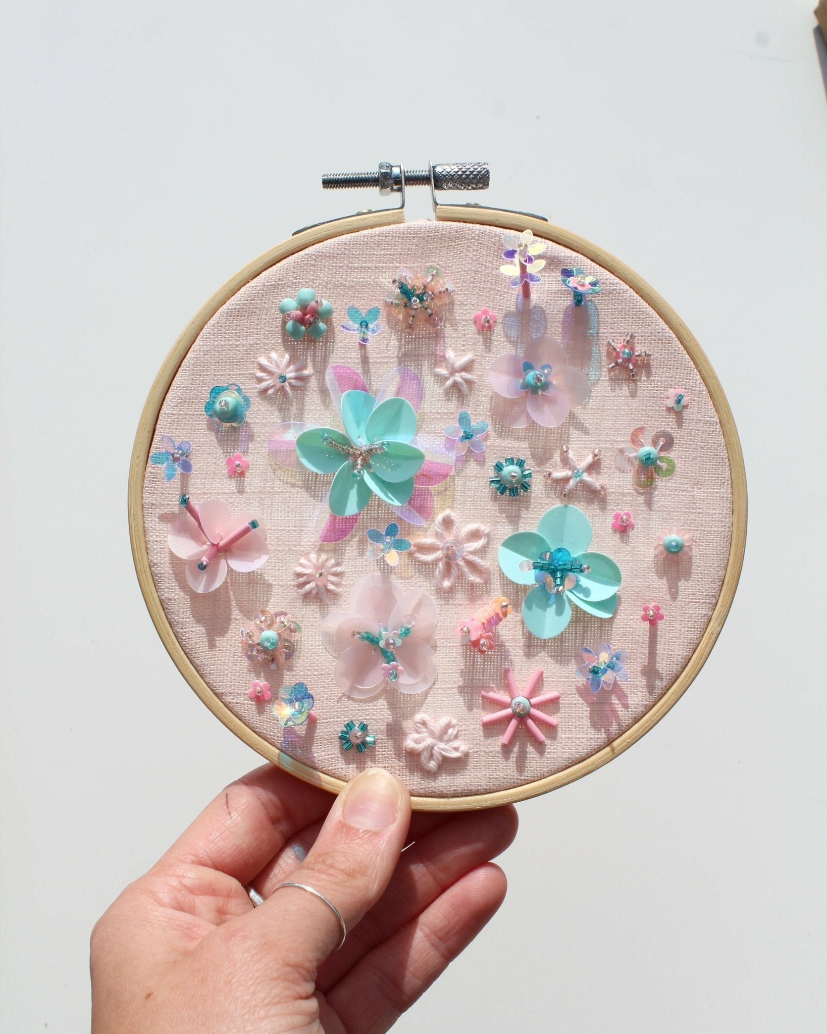 The Floral Beaded Embroidery Kit - CraftSource Market: Craft Supplies & Kits Beaded Embroidery