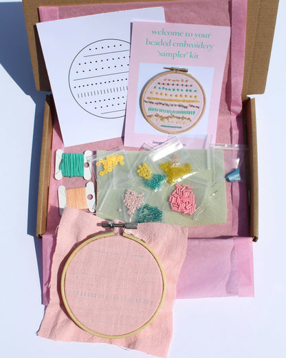 The Sampler Beaded Embroidery Kit - CraftSource Market: Craft Supplies & Kits Beaded Embroidery