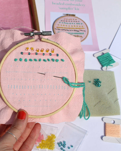 The Sampler Beaded Embroidery Kit - CraftSource Market: Craft Supplies & Kits Beaded Embroidery