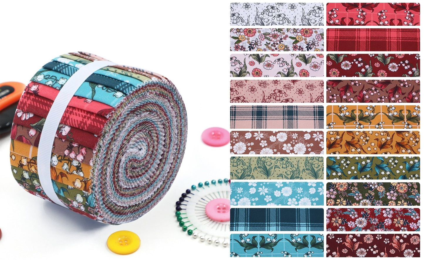 Timeworn Floral Prints Petals Jelly Roll - CraftSource Market: Craft Supplies & Kits Jelly Rolls