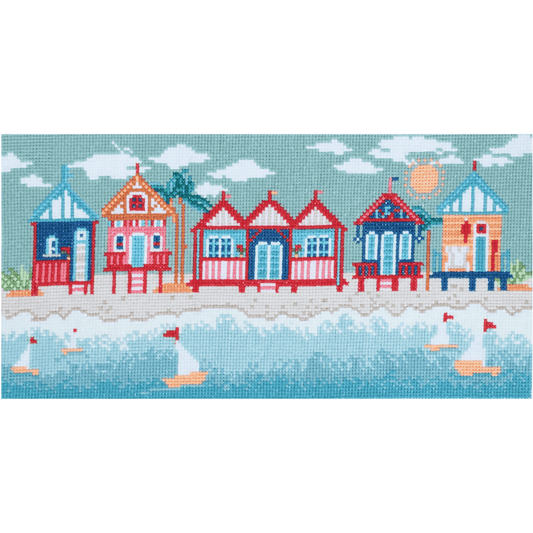 Trimits Beach Huts Large Cross Stitch Kit - CraftSource Market: Craft Supplies & Kits Embroidery and Cross Stitch