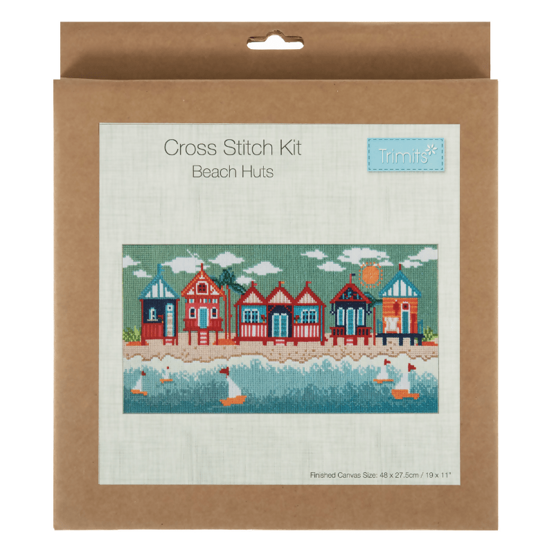Trimits Beach Huts Large Cross Stitch Kit - CraftSource Market: Craft Supplies & Kits Embroidery and Cross Stitch