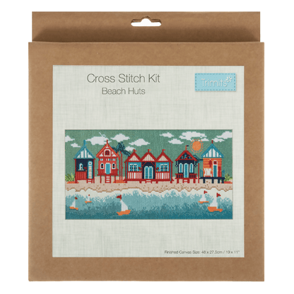 Trimits Beach Huts Large Cross Stitch Kit - CraftSource Market: Craft Supplies & Kits Embroidery and Cross Stitch