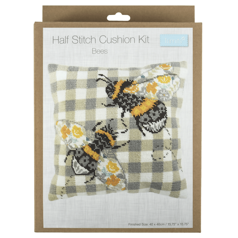 Trimits Bees Half Stitch Cushion Kit - CraftSource Market: Craft Supplies & Kits Embroidery and Cross Stitch