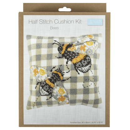 Trimits Bees Half Stitch Cushion Kit - CraftSource Market: Craft Supplies & Kits Embroidery and Cross Stitch