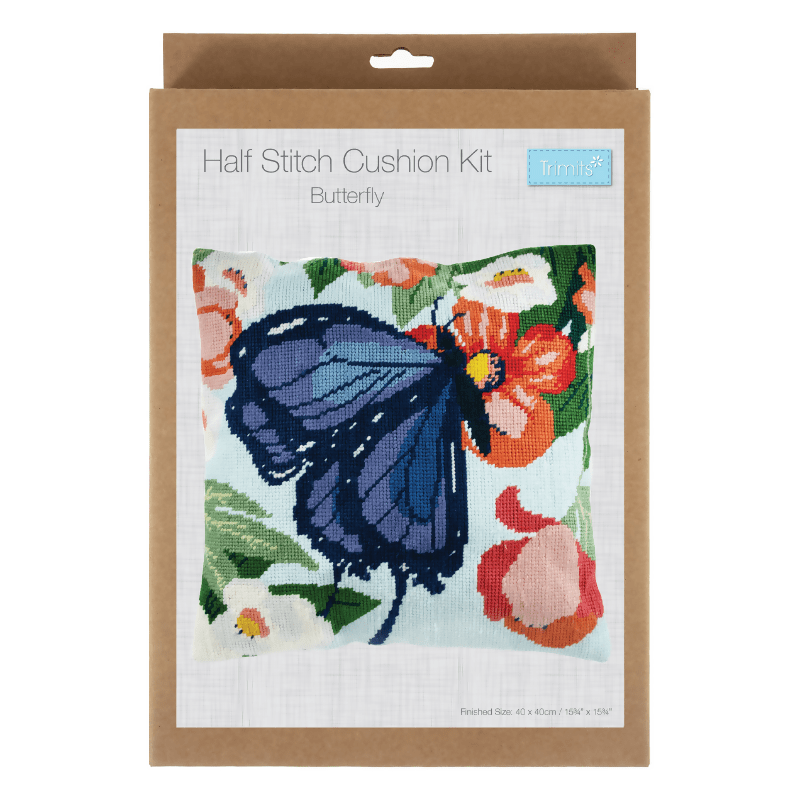 Trimits Butterfly Half Stitch Cushion Kit - CraftSource Market: Craft Supplies & Kits Embroidery and Cross Stitch
