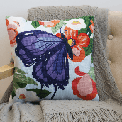 Trimits Butterfly Half Stitch Cushion Kit - CraftSource Market: Craft Supplies & Kits Embroidery and Cross Stitch