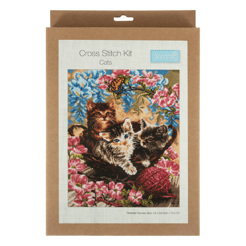 Trimits Cats XL Cross Stitch Kit - CraftSource Market: Craft Supplies & Kits Embroidery and Cross Stitch