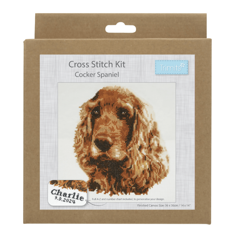 Trimits Cocker Spaniel Large Cross Stitch Kit - CraftSource Market: Craft Supplies & Kits Embroidery and Cross Stitch