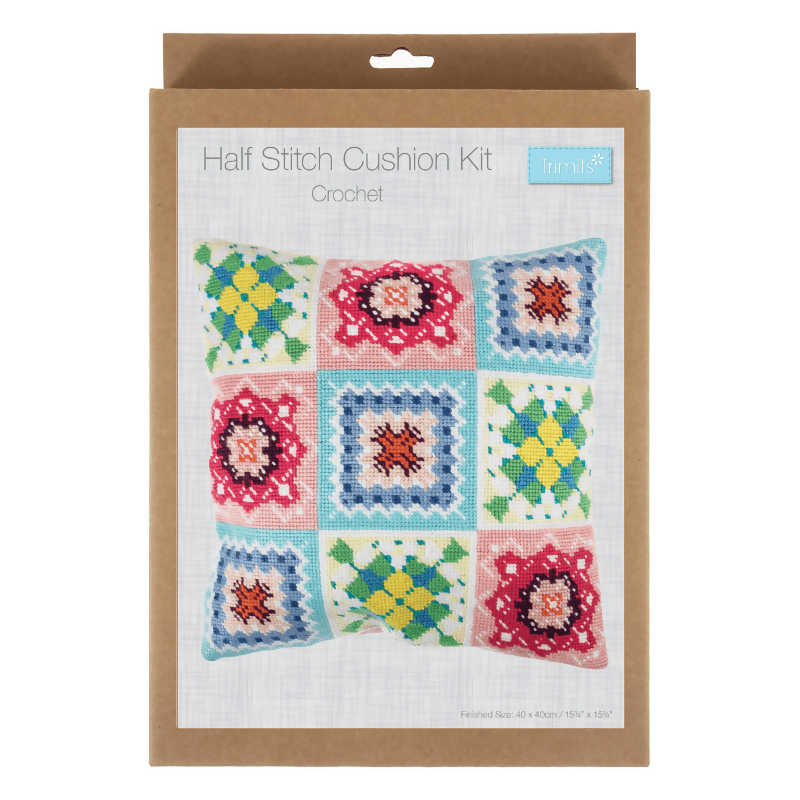 Trimits Crochet Half Stitch Cushion Kit - CraftSource Market: Craft Supplies & Kits Embroidery and Cross Stitch