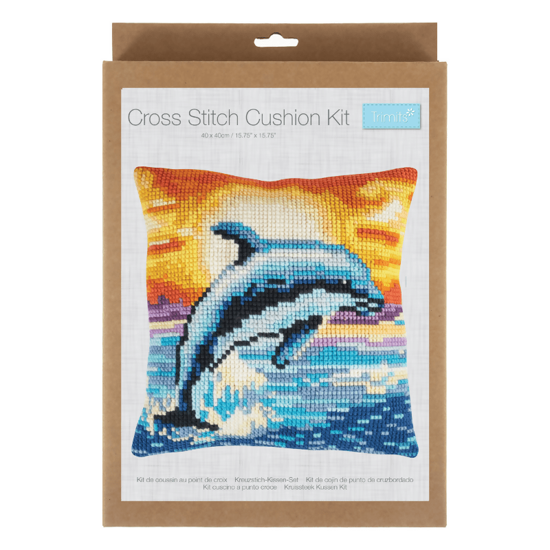 Trimits Cushion Dolphin Cross Stitch Kit - CraftSource Market: Craft Supplies & Kits Embroidery and Cross Stitch
