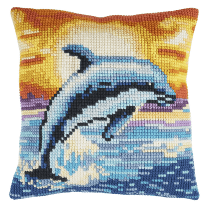 Trimits Cushion Dolphin Cross Stitch Kit - CraftSource Market: Craft Supplies & Kits Embroidery and Cross Stitch