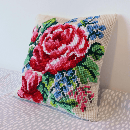Trimits Cushion Floral Bloom Cross Stitch Kit - CraftSource Market: Craft Supplies & Kits Embroidery and Cross Stitch