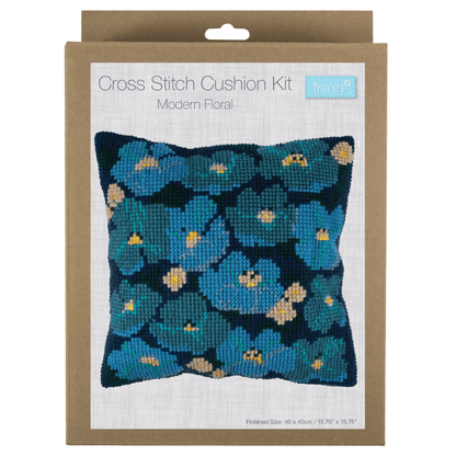 Trimits Cushion Modern Floral Cross Stitch Kit - CraftSource Market: Craft Supplies & Kits Embroidery and Cross Stitch